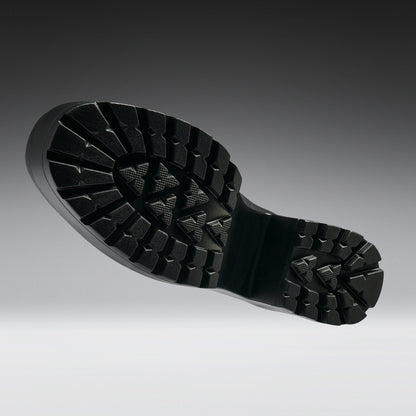KOI Footwear - Black Leather Chunky Platform Military Boots