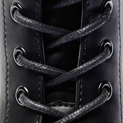 KOI Footwear - Black Leather Chunky Platform Military Boots