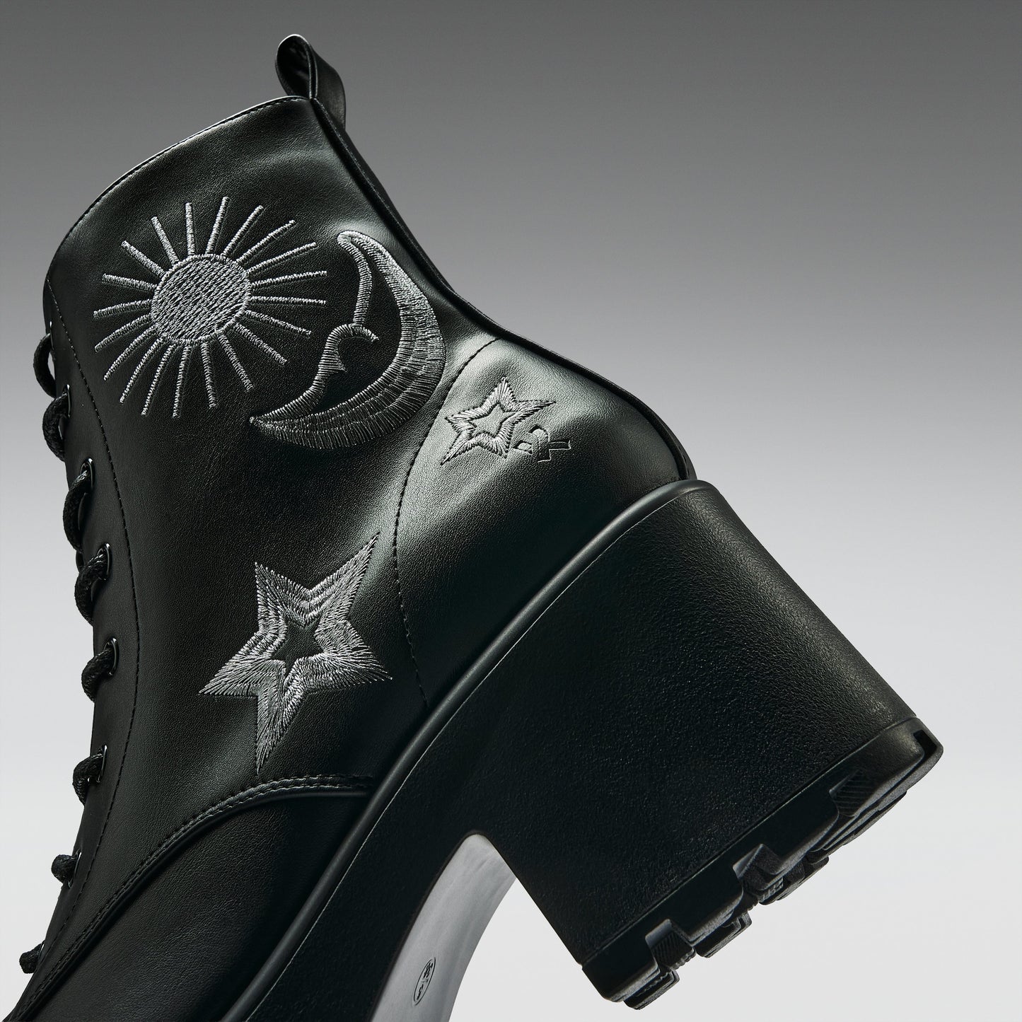 KOI Footwear - Astro Silver Star & Moon Chunky Boots