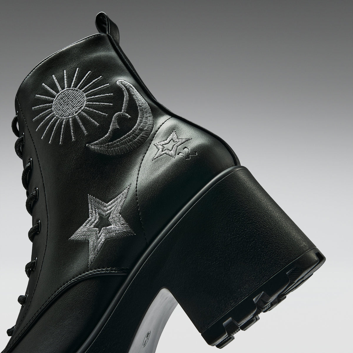 KOI Footwear - Astro Silver Star & Moon Chunky Boots