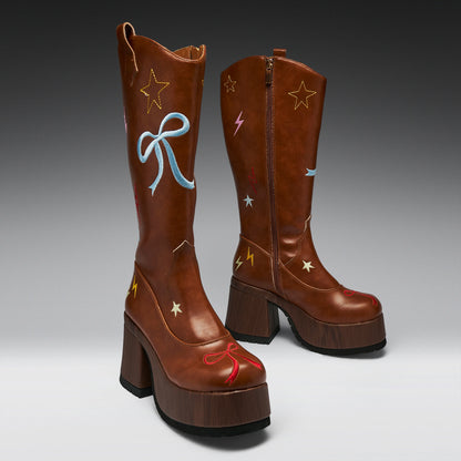 KOI Footwear - Jettison Chunky Cowboy Boots - Brown