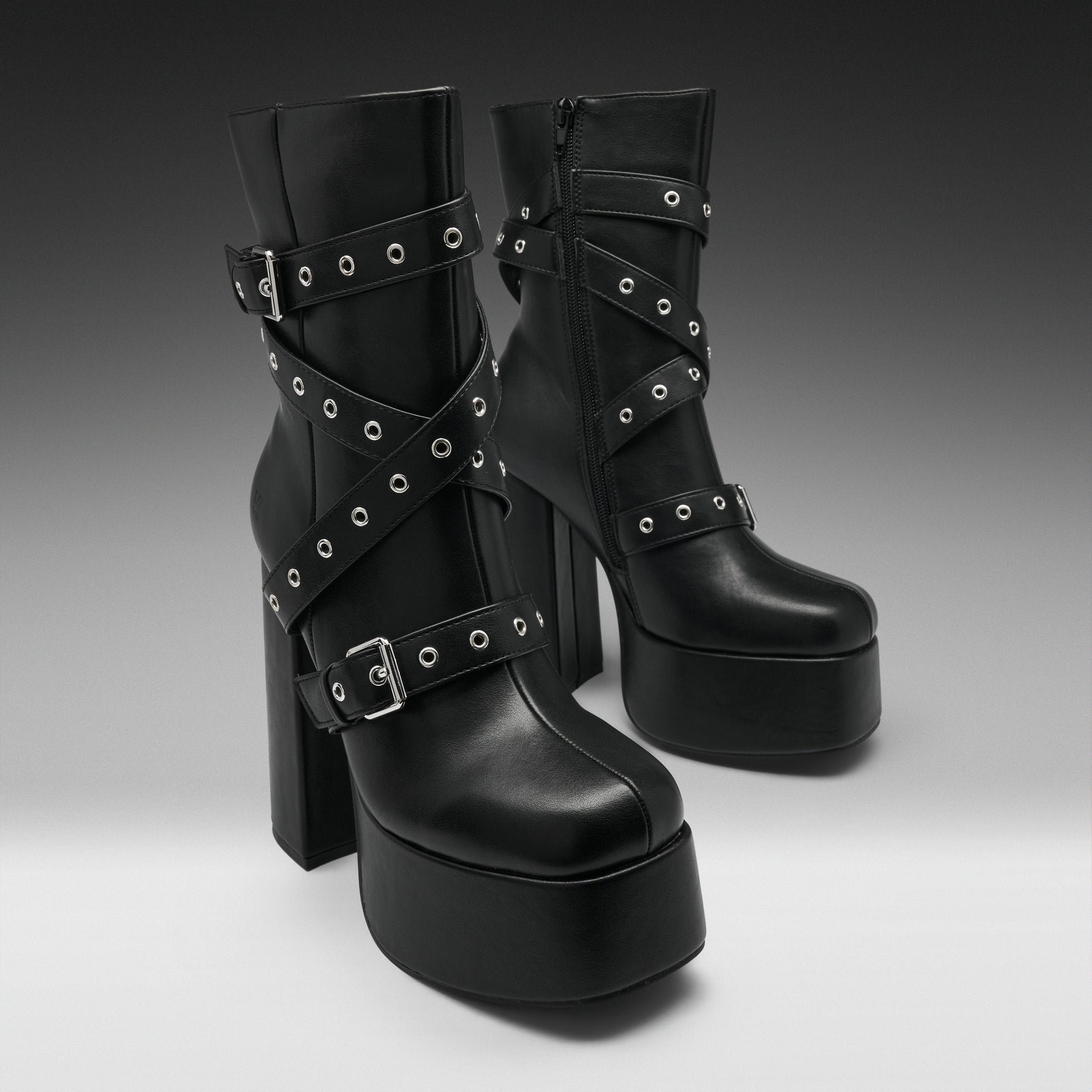 KOI Footwear - Altmeri Heeled Platform Boots - Black