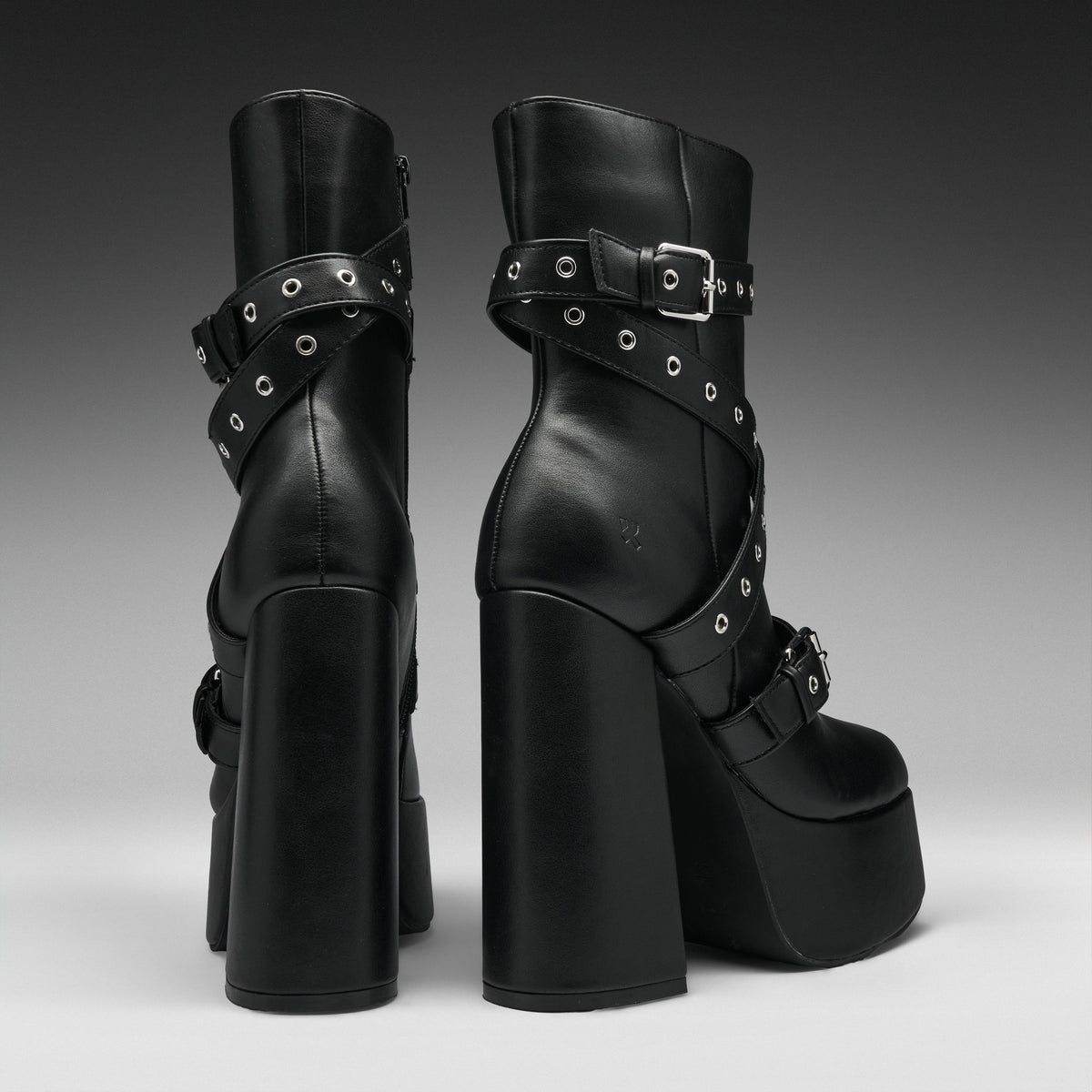 KOI Footwear - Altmeri Heeled Platform Boots - Black