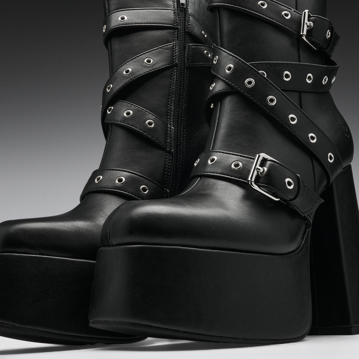 KOI Footwear - Altmeri Heeled Platform Boots - Black