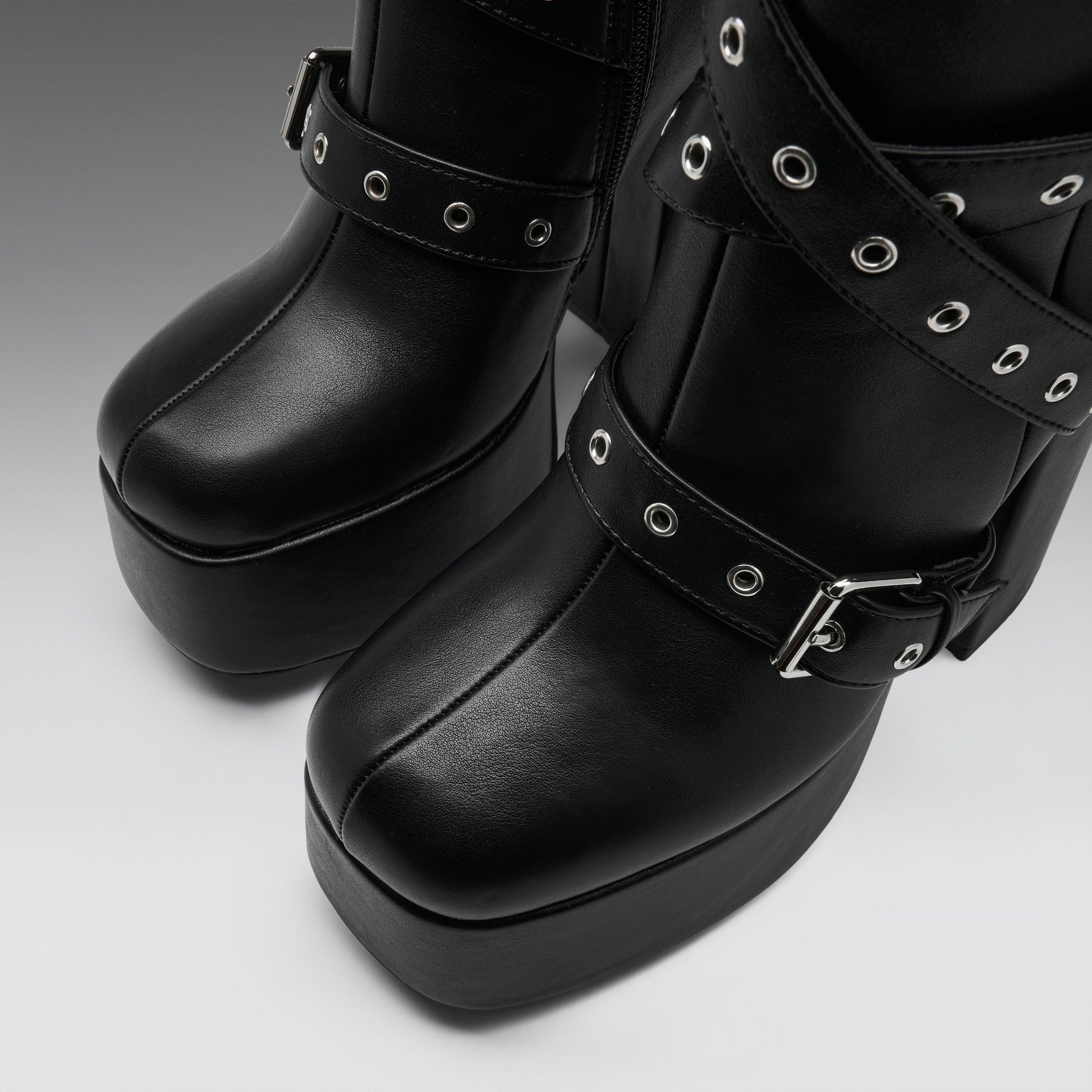 KOI Footwear - Altmeri Heeled Platform Boots - Black