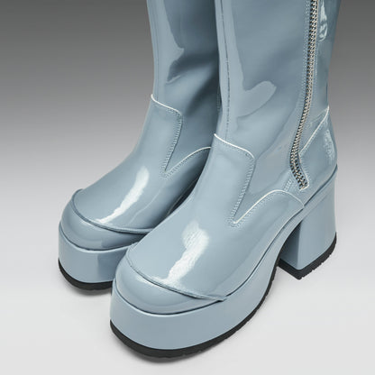 KOI Footwear - Halcyon Chunky Heeled Boots -Sea Blue