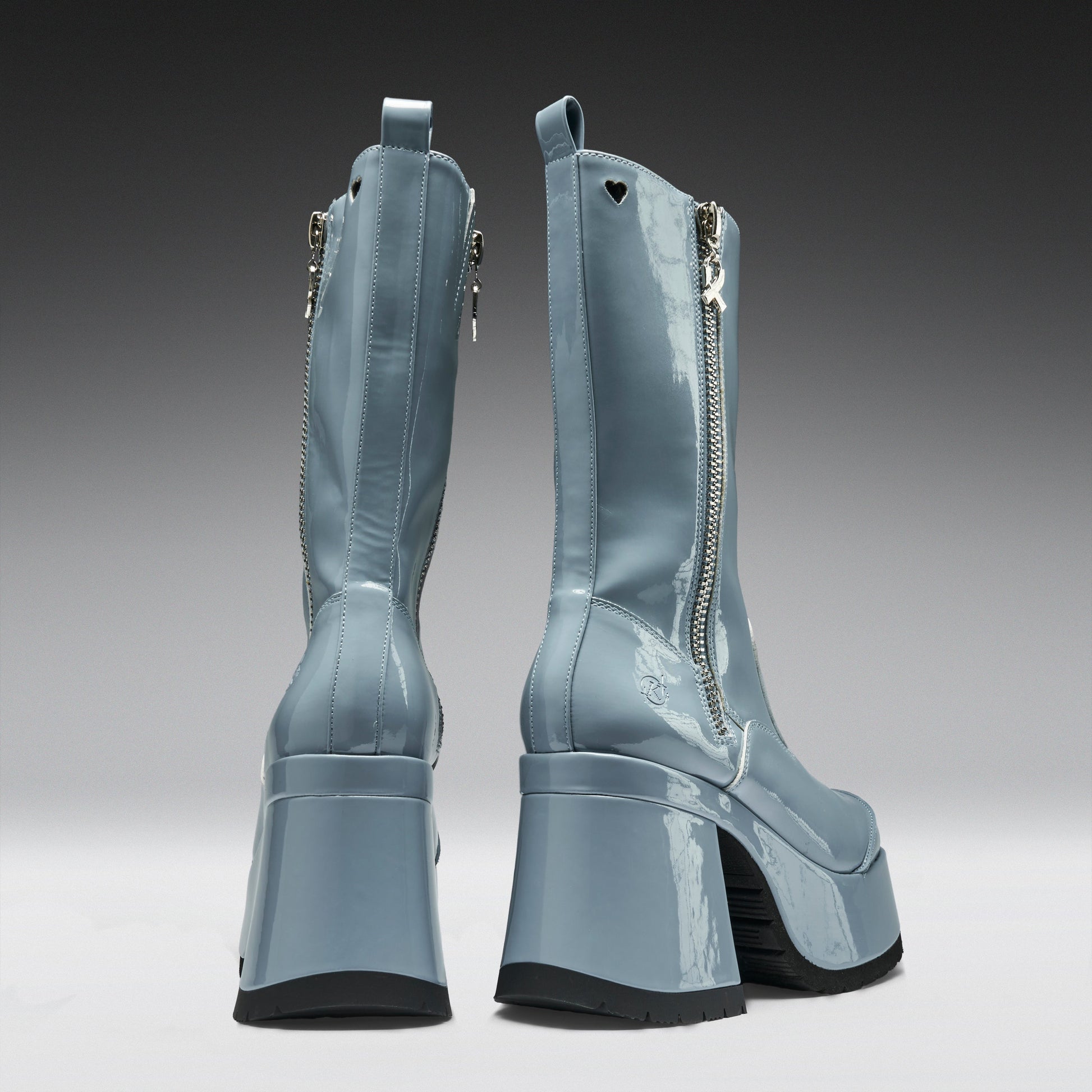KOI Footwear - Halcyon Chunky Heeled Boots -Sea Blue