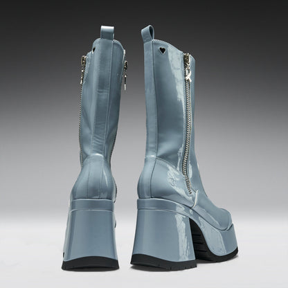 KOI Footwear - Halcyon Chunky Heeled Boots -Sea Blue