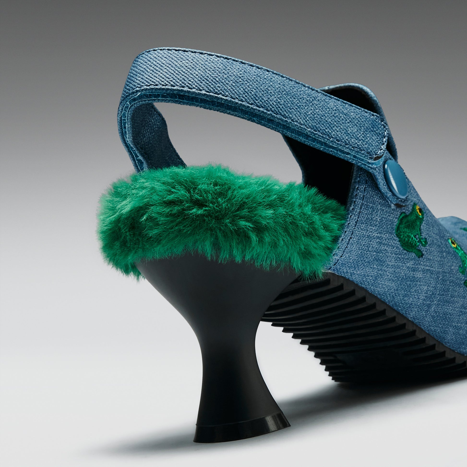 KOI Footwear - Ribbit Heeled Frog Mules - Denim