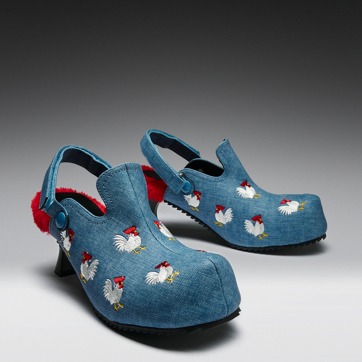 KOI Footwear - Cluck Cluck Chicken Mules - Denim