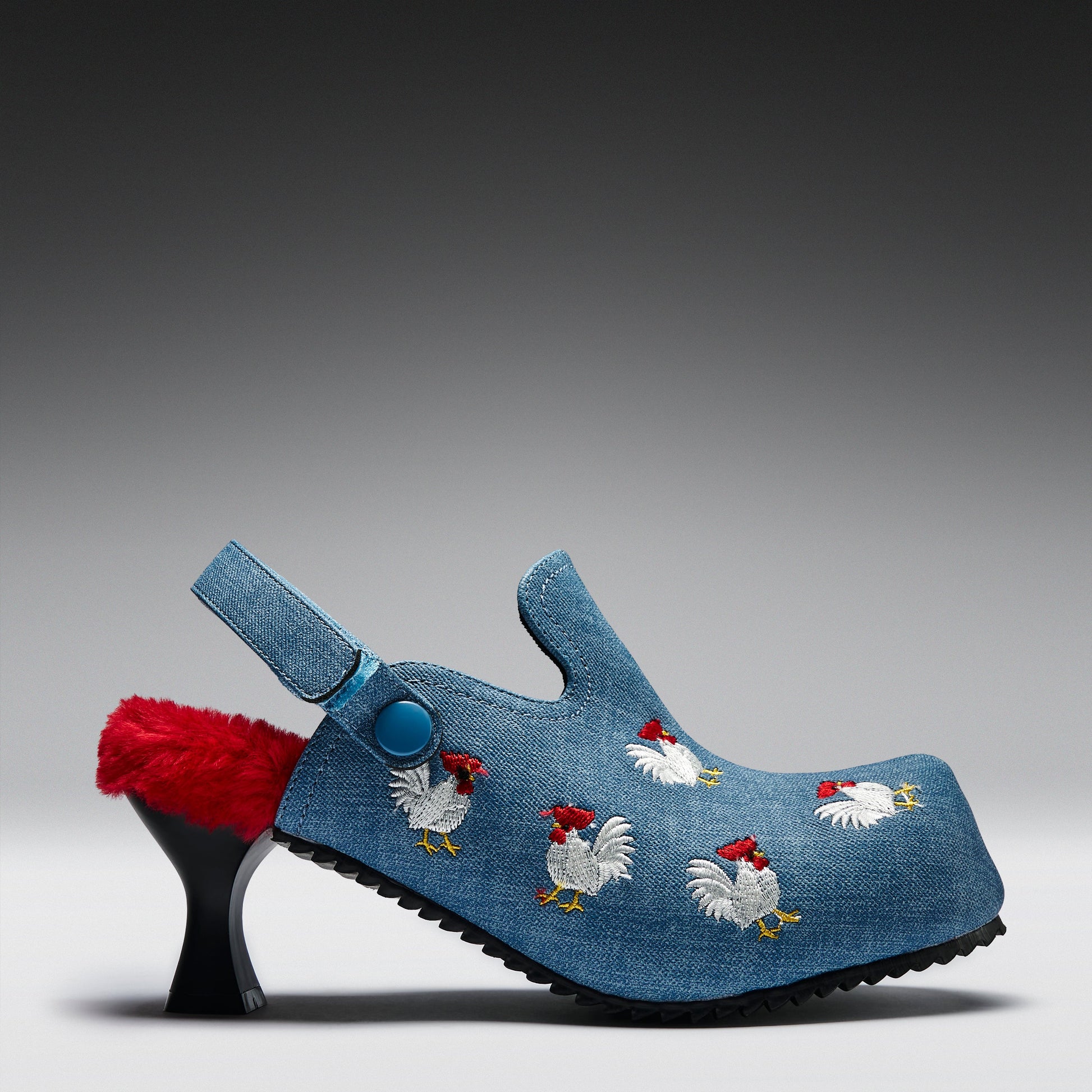 KOI Footwear - Cluck Cluck Chicken Mules - Denim