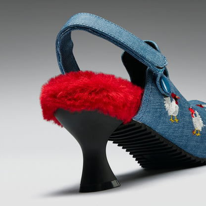 KOI Footwear - Cluck Cluck Chicken Mules - Denim