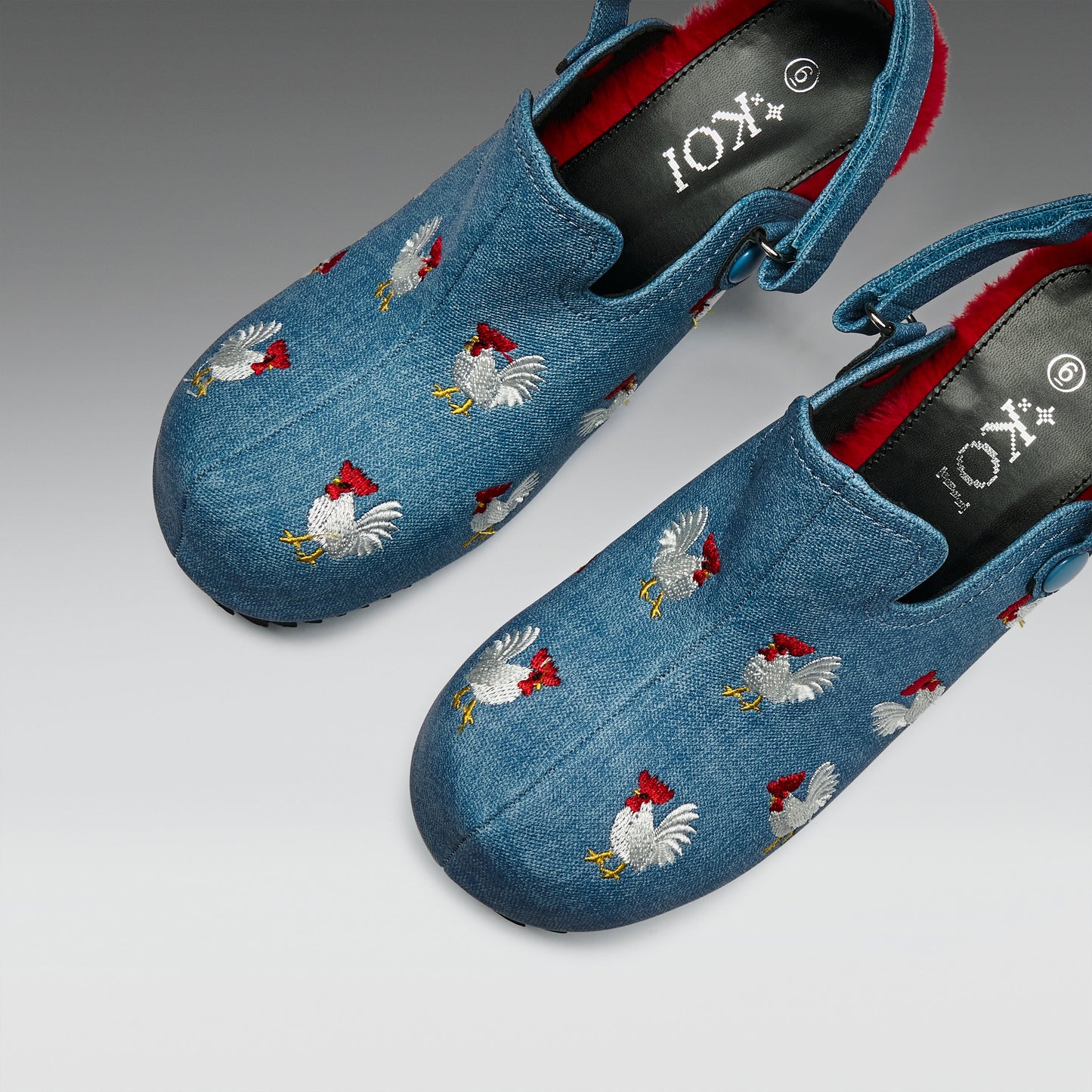 KOI Footwear - Cluck Cluck Chicken Mules - Denim