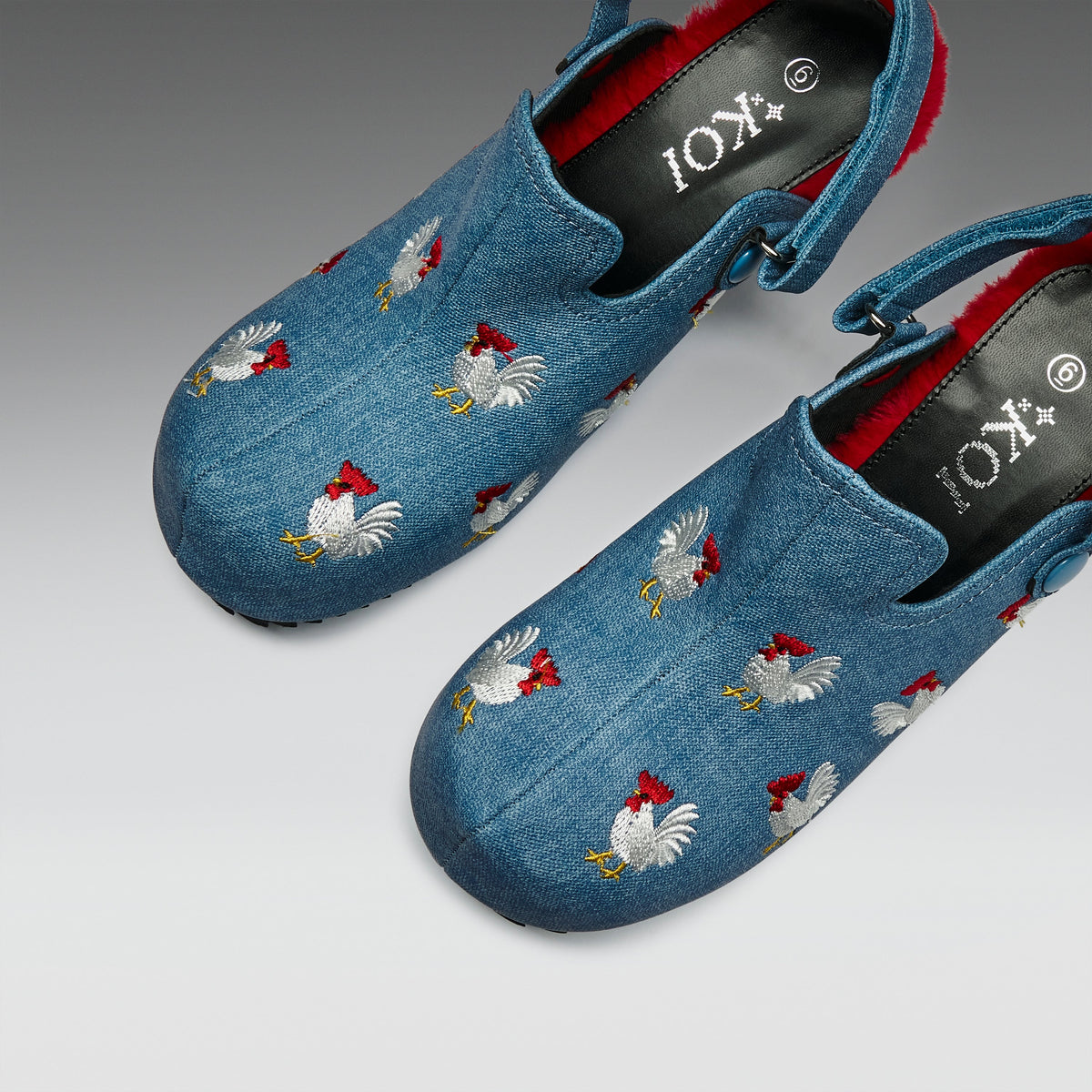 KOI Footwear - Cluck Cluck Chicken Mules - Denim