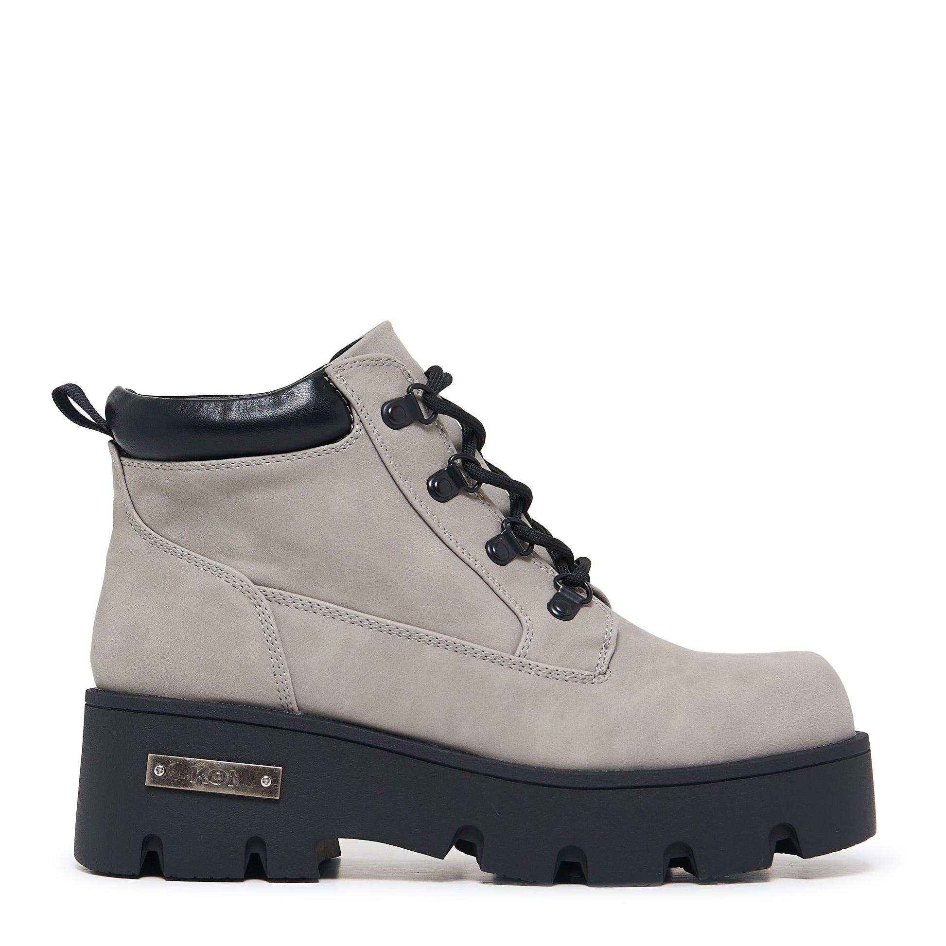 KOI Footwear - Novus KOI Chunky Lace Up Boots - Grey