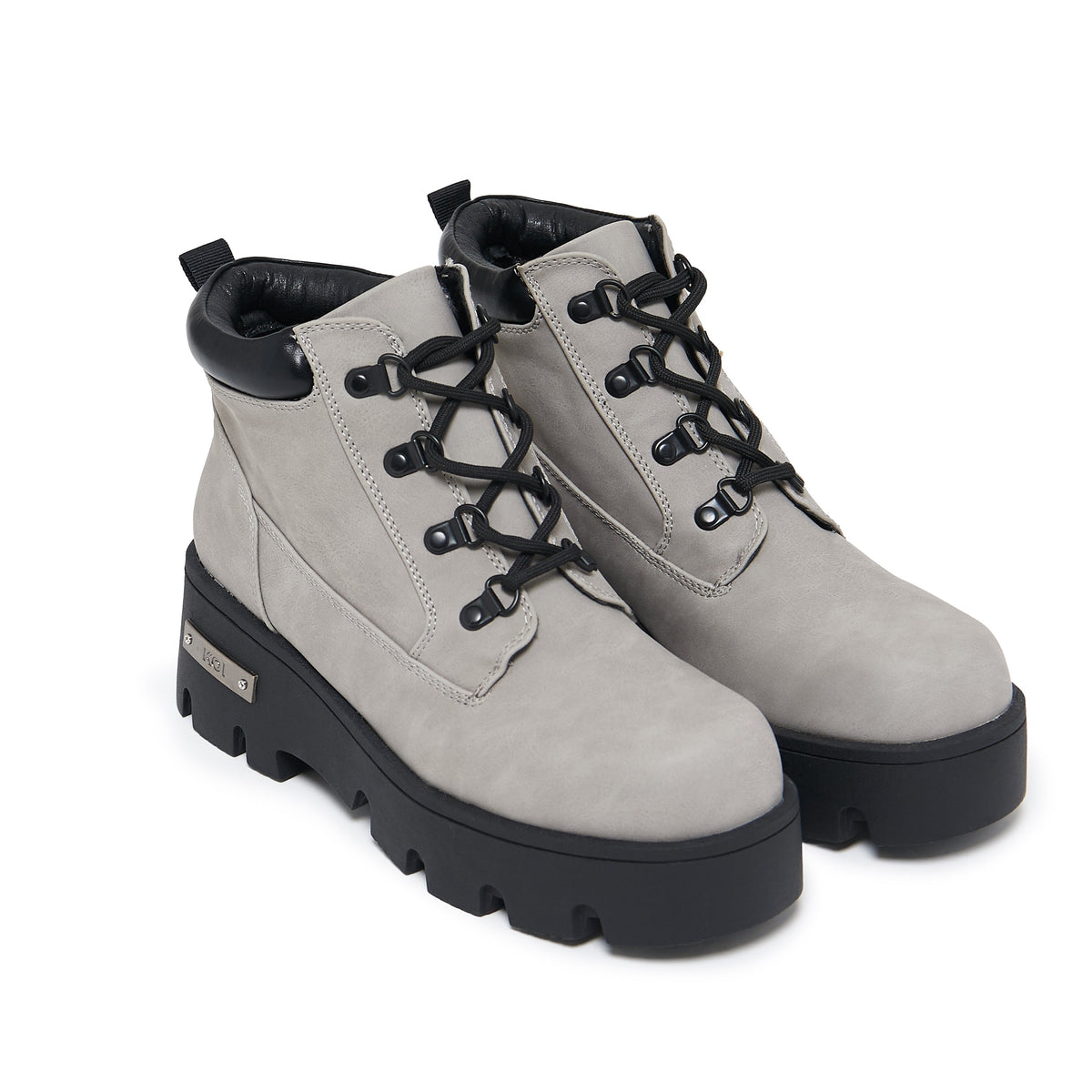 KOI Footwear - Novus KOI Chunky Lace Up Boots - Grey