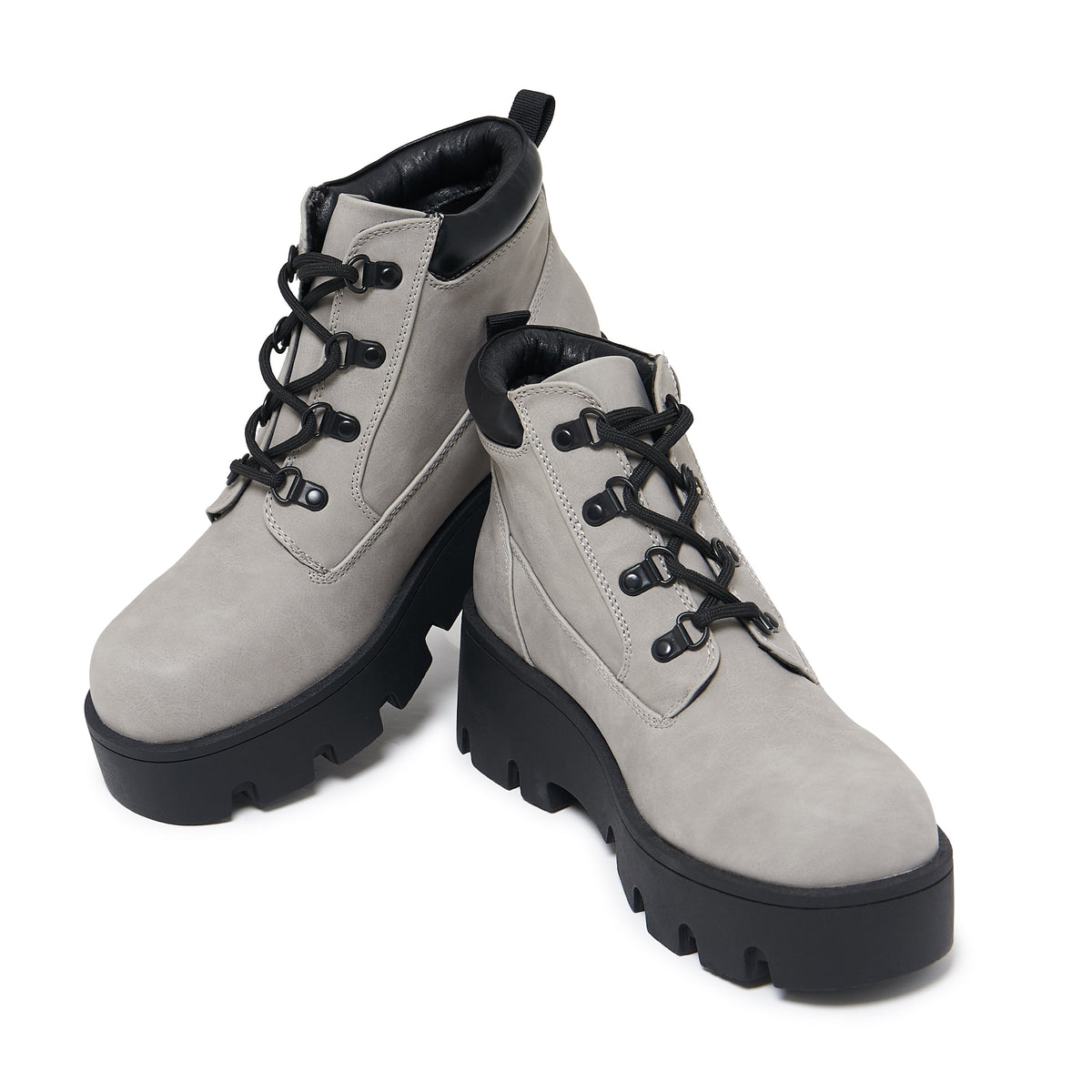 KOI Footwear - Novus KOI Chunky Lace Up Boots - Grey