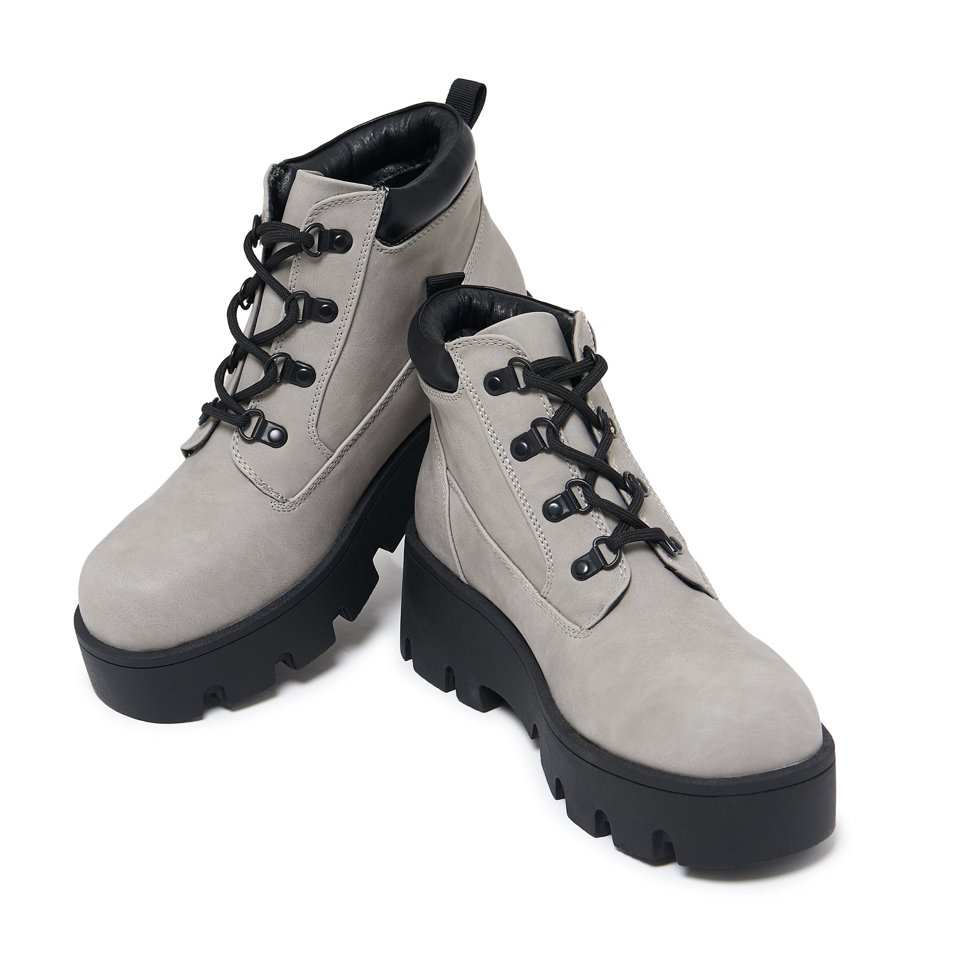 KOI Footwear - Novus KOI Chunky Lace Up Boots - Grey