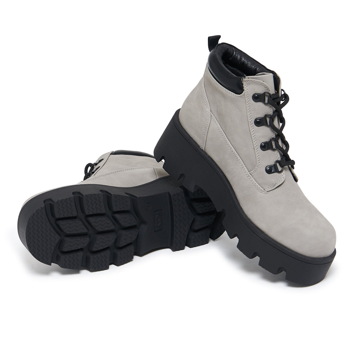 KOI Footwear - Novus KOI Chunky Lace Up Boots - Grey