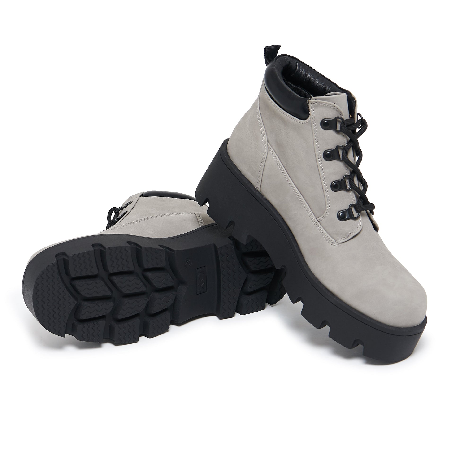 KOI Footwear - Novus KOI Chunky Lace Up Boots - Grey