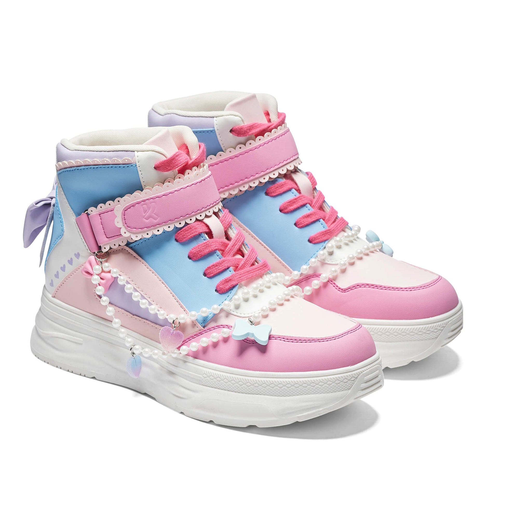 KOI Footwear - Sugar Wishes Chunky Hi Top Trainers - Pastel Multi