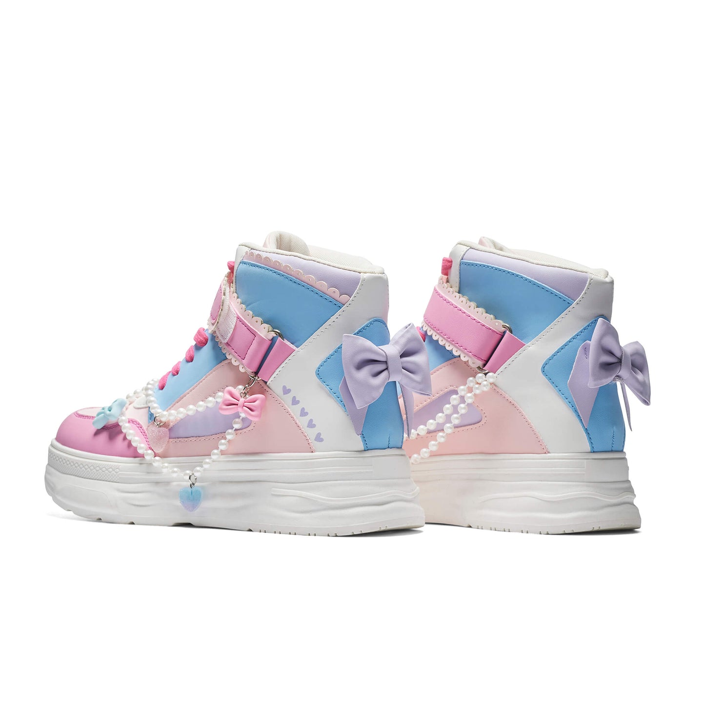 KOI Footwear - Sugar Wishes Chunky Hi Top Trainers - Pastel Multi