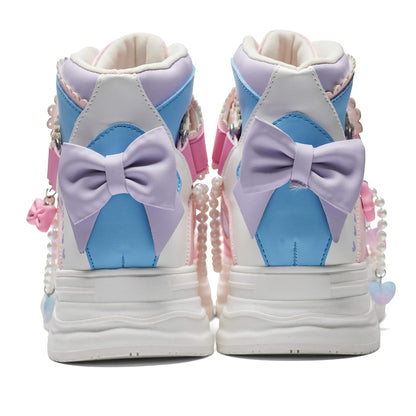 KOI Footwear - Sugar Wishes Chunky Hi Top Trainers - Pastel Multi