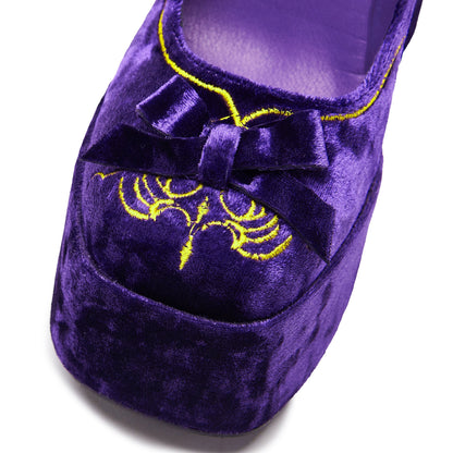 KOI Footwear - Royal Manor Velvet Platform Heels - Purple
