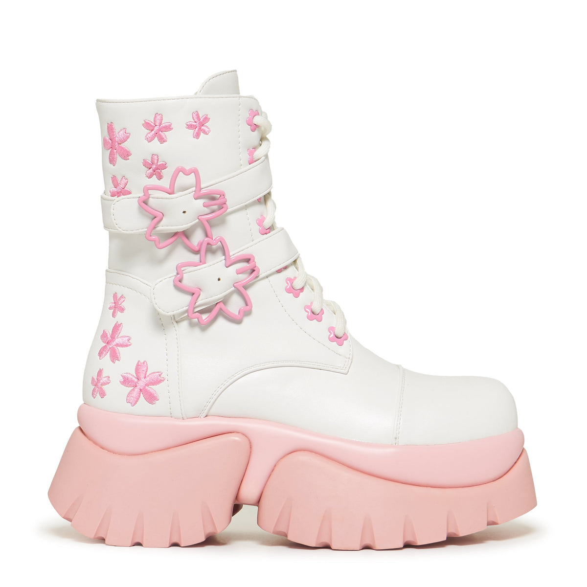KOI Footwear - Sakura Miku Cherry Blossom ‘Monster’ Boots - White