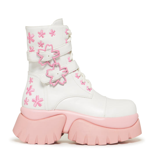 KOI Footwear - Sakura Miku Cherry Blossom ‘Monster’ Boots - White