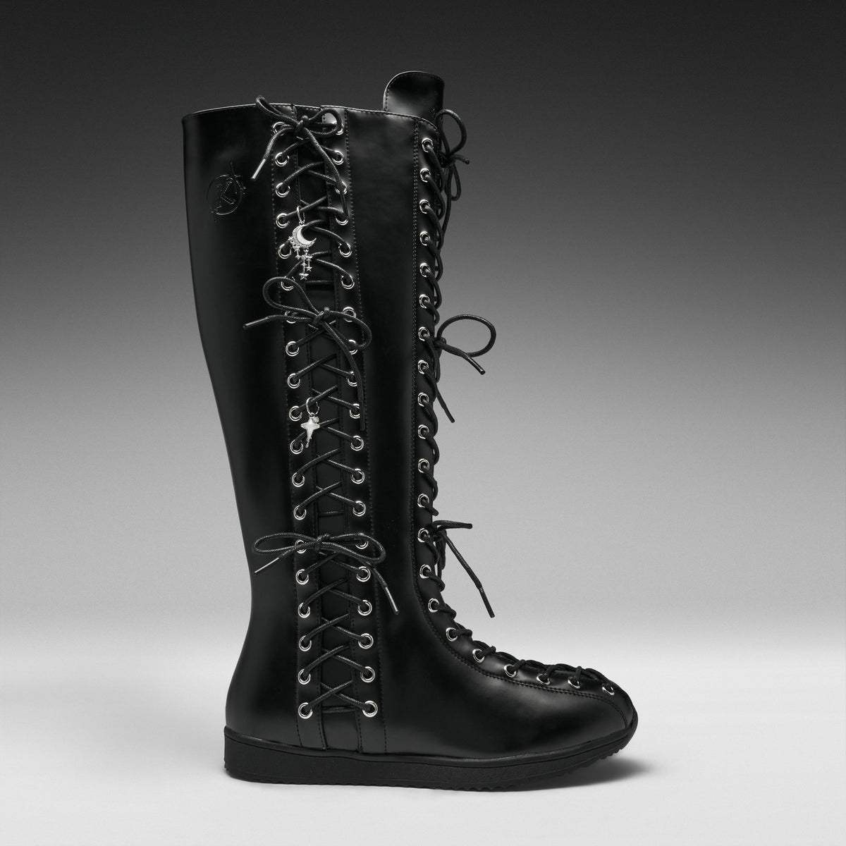 KOI Footwear - Numinous Lace Up Charm Long Boots -Black