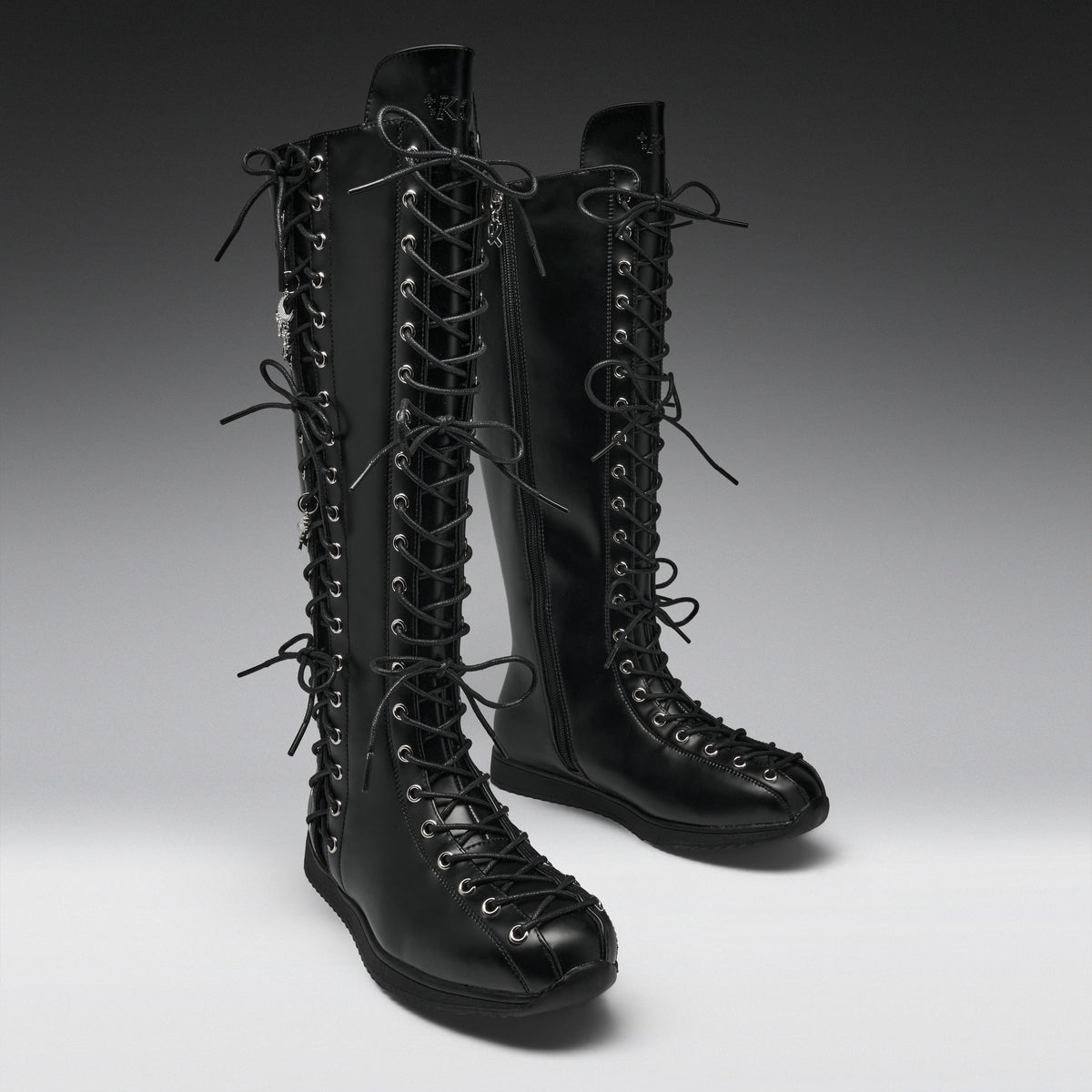 KOI Footwear - Numinous Lace Up Charm Long Boots -Black