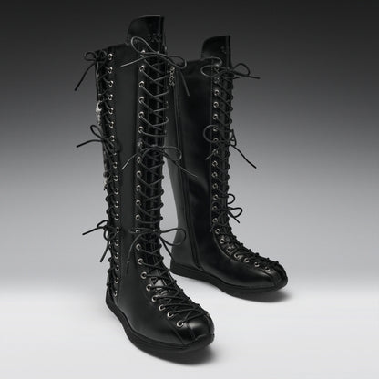 KOI Footwear - Numinous Lace Up Charm Long Boots -Black