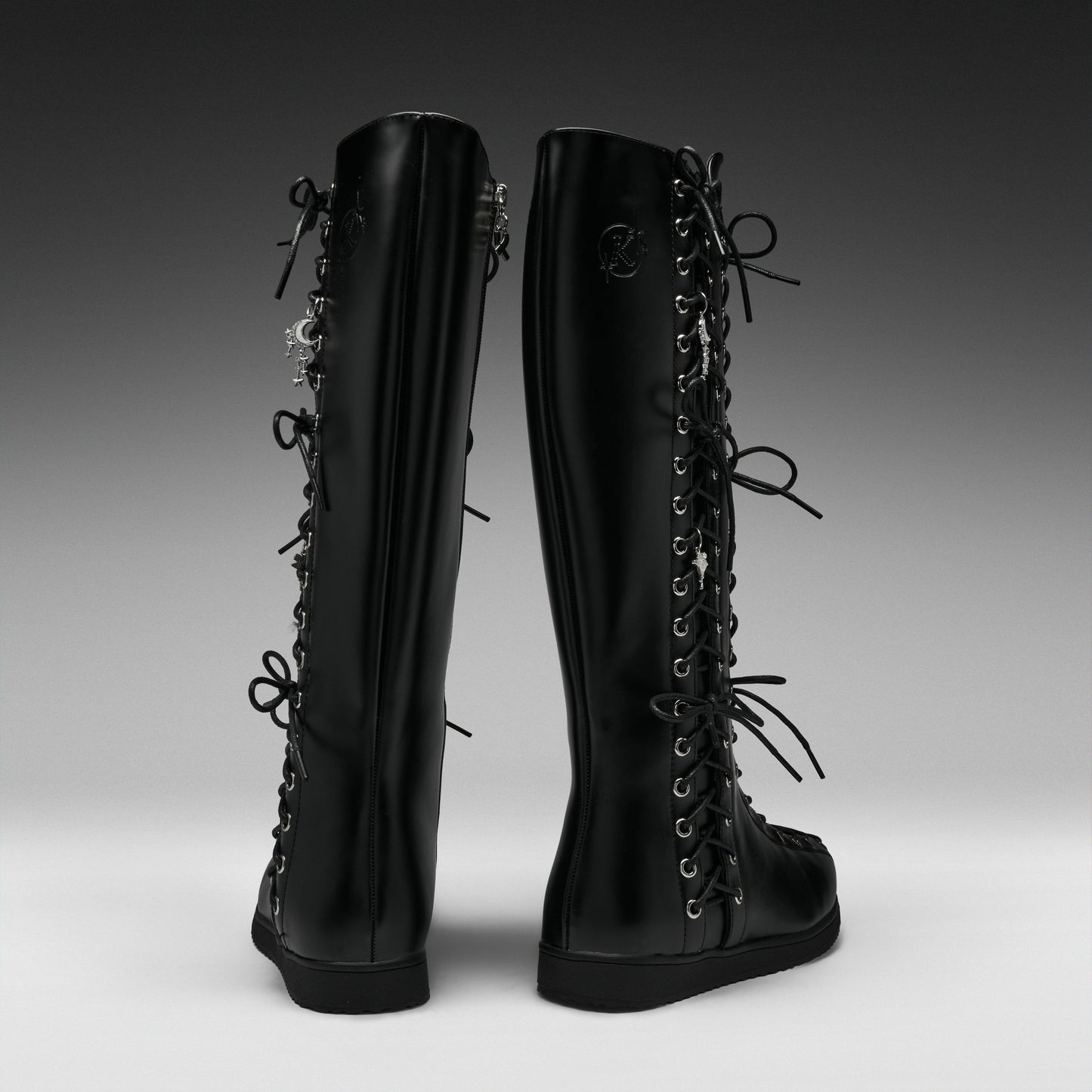 KOI Footwear - Numinous Lace Up Charm Long Boots -Black