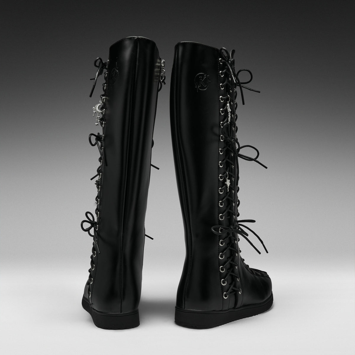 KOI Footwear - Numinous Lace Up Charm Long Boots -Black