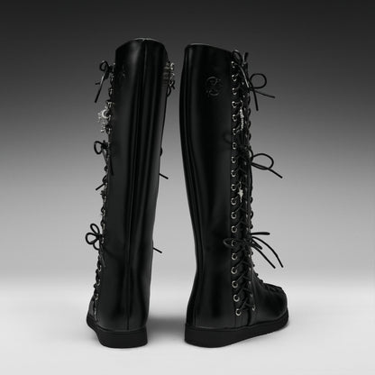 KOI Footwear - Numinous Lace Up Charm Long Boots -Black