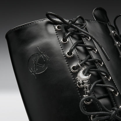 KOI Footwear - Numinous Lace Up Charm Long Boots -Black