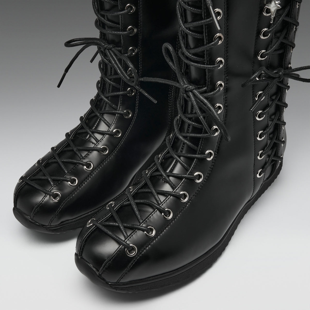 KOI Footwear - Numinous Lace Up Charm Long Boots -Black