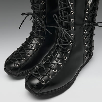 KOI Footwear - Numinous Lace Up Charm Long Boots -Black