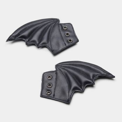 KOI Footwear - Attachable Faux Leather Black Bat Wings Shoe and Boot Accessory