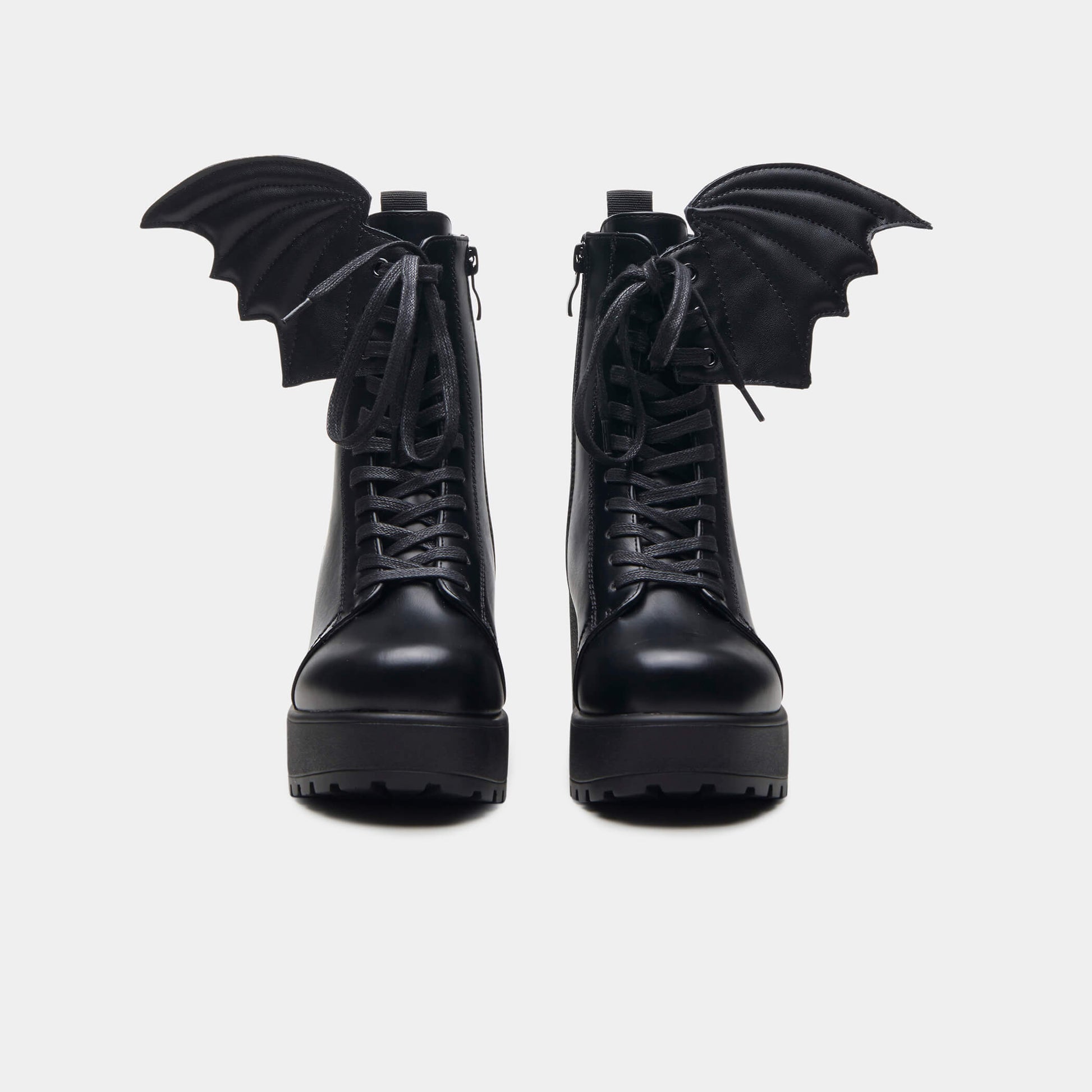 KOI Footwear - Attachable Faux Leather Black Bat Wings Shoe and Boot Accessory