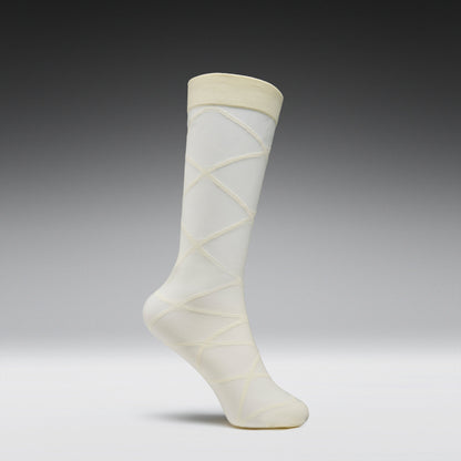 KOI Footwear - Ziva Cream Sheer Long Socks