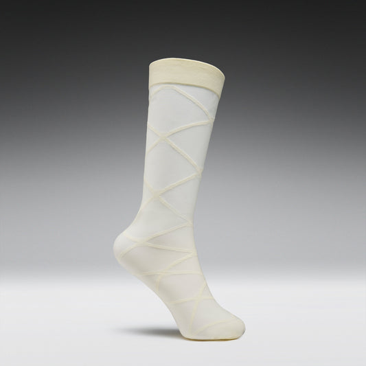 KOI Footwear - Ziva Cream Sheer Long Socks