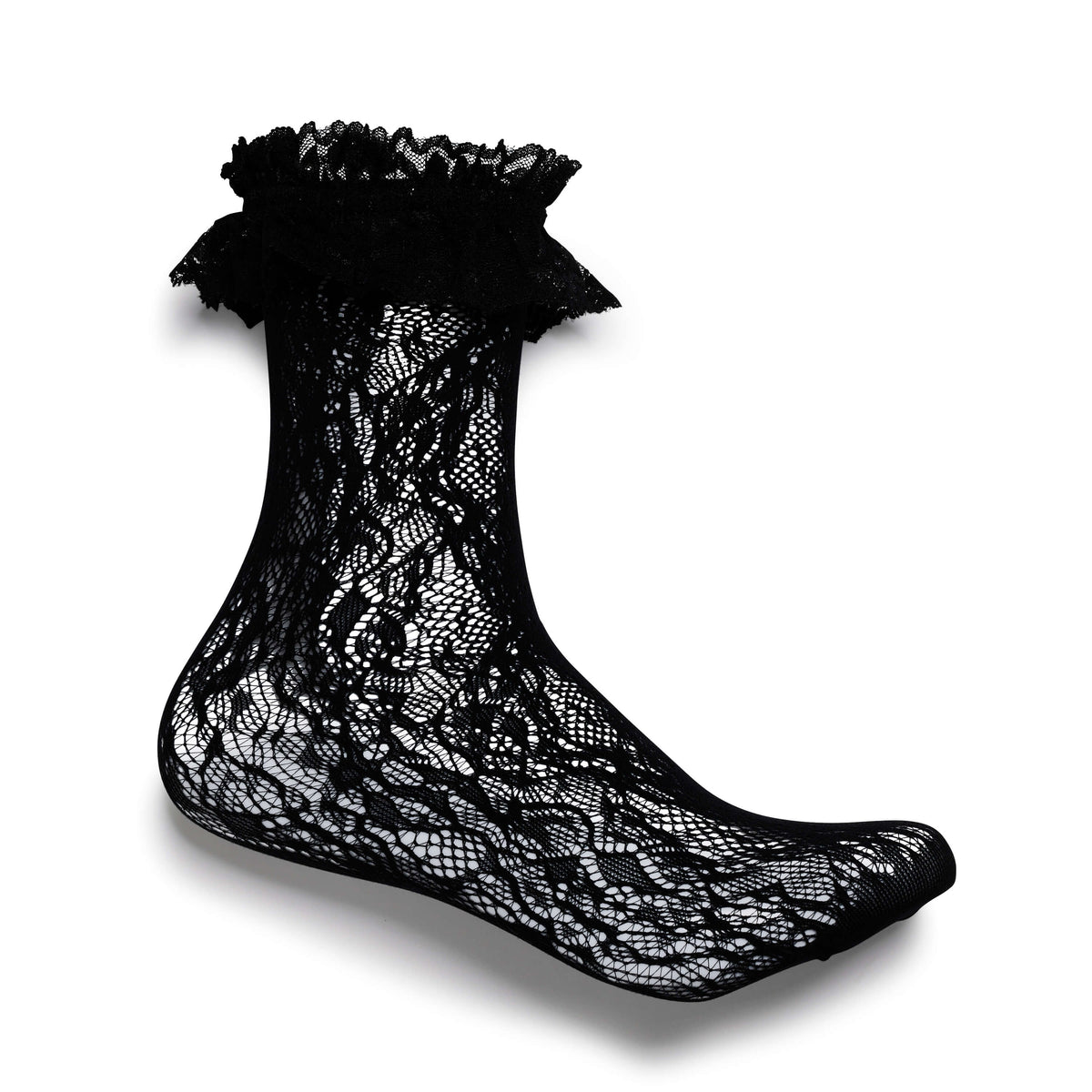 KOI Footwear - Heiress Black Lace Ruffle Socks