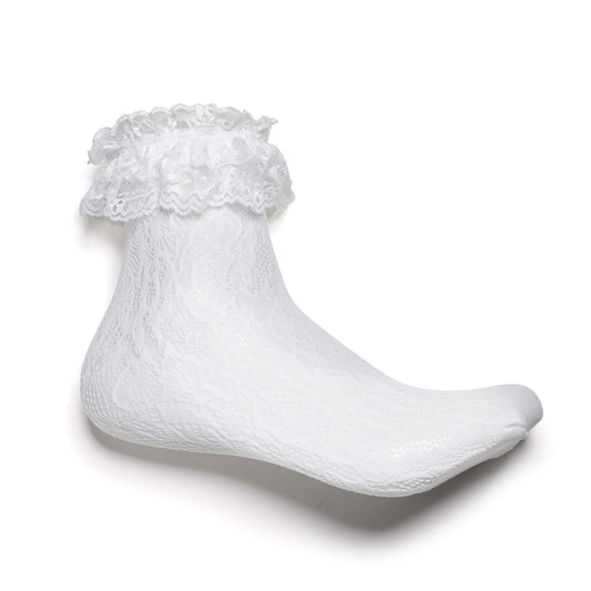 KOI Footwear - Heiress White Lace Ruffle Socks