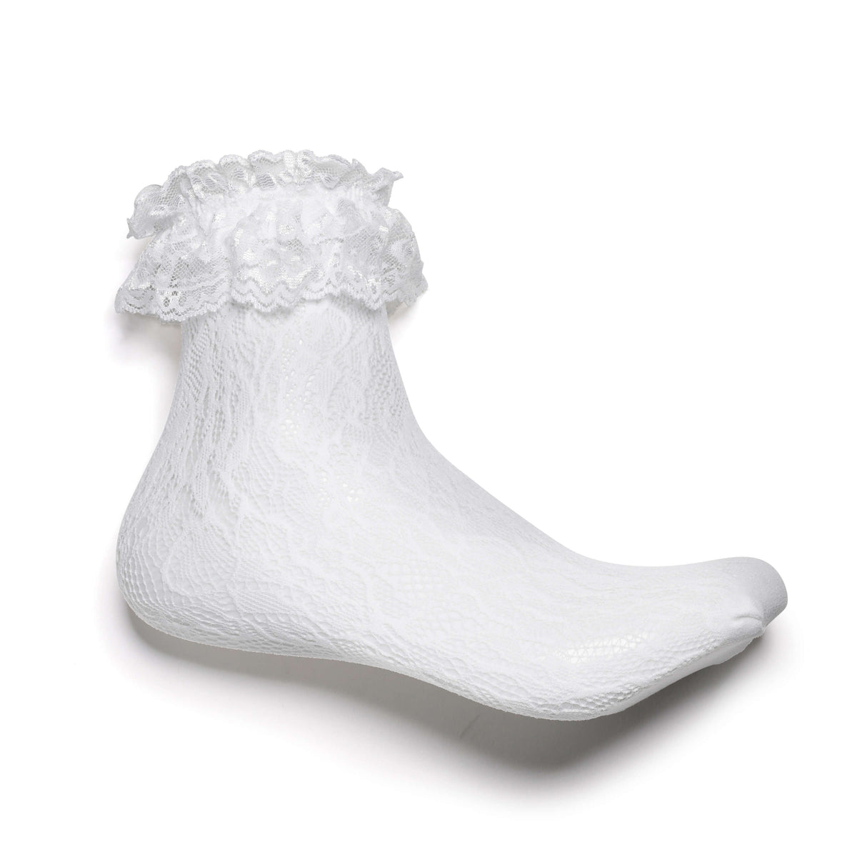 KOI Footwear - Heiress White Lace Ruffle Socks