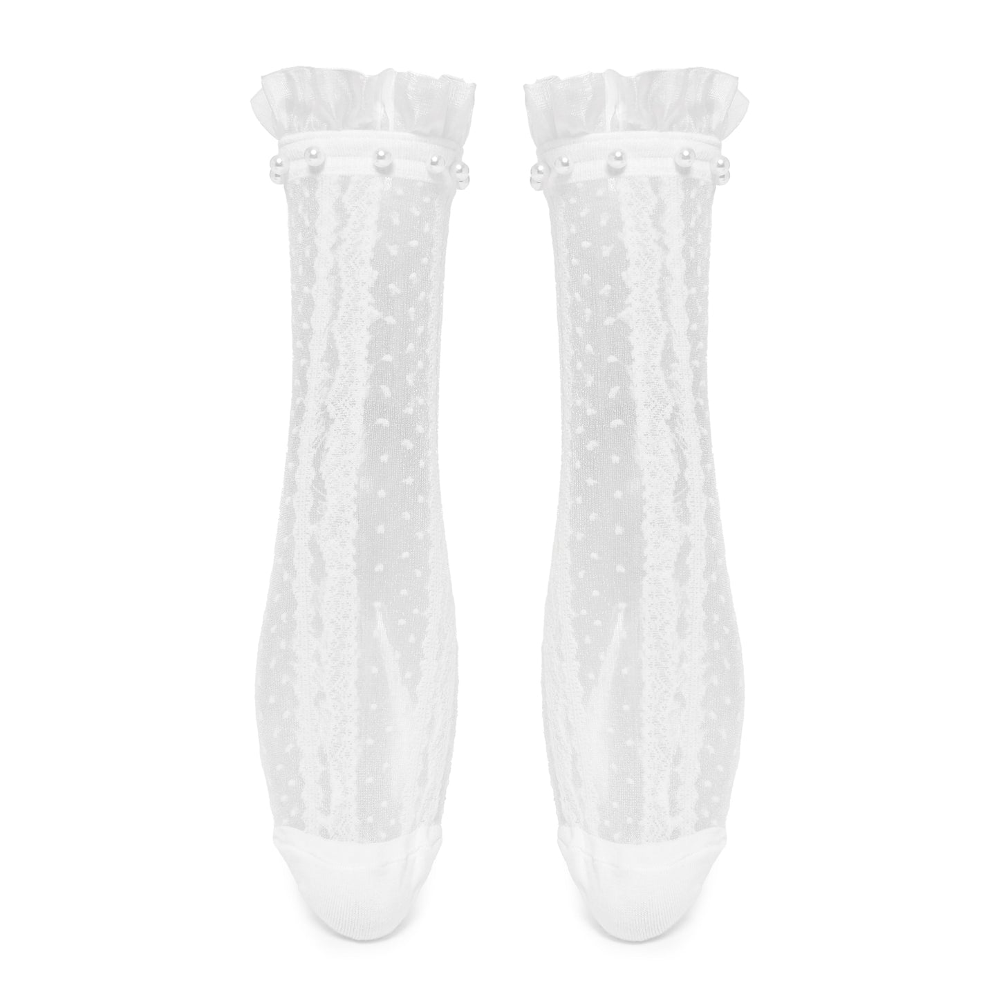 KOI Footwear - Flutterby Lace Pearl White Socks