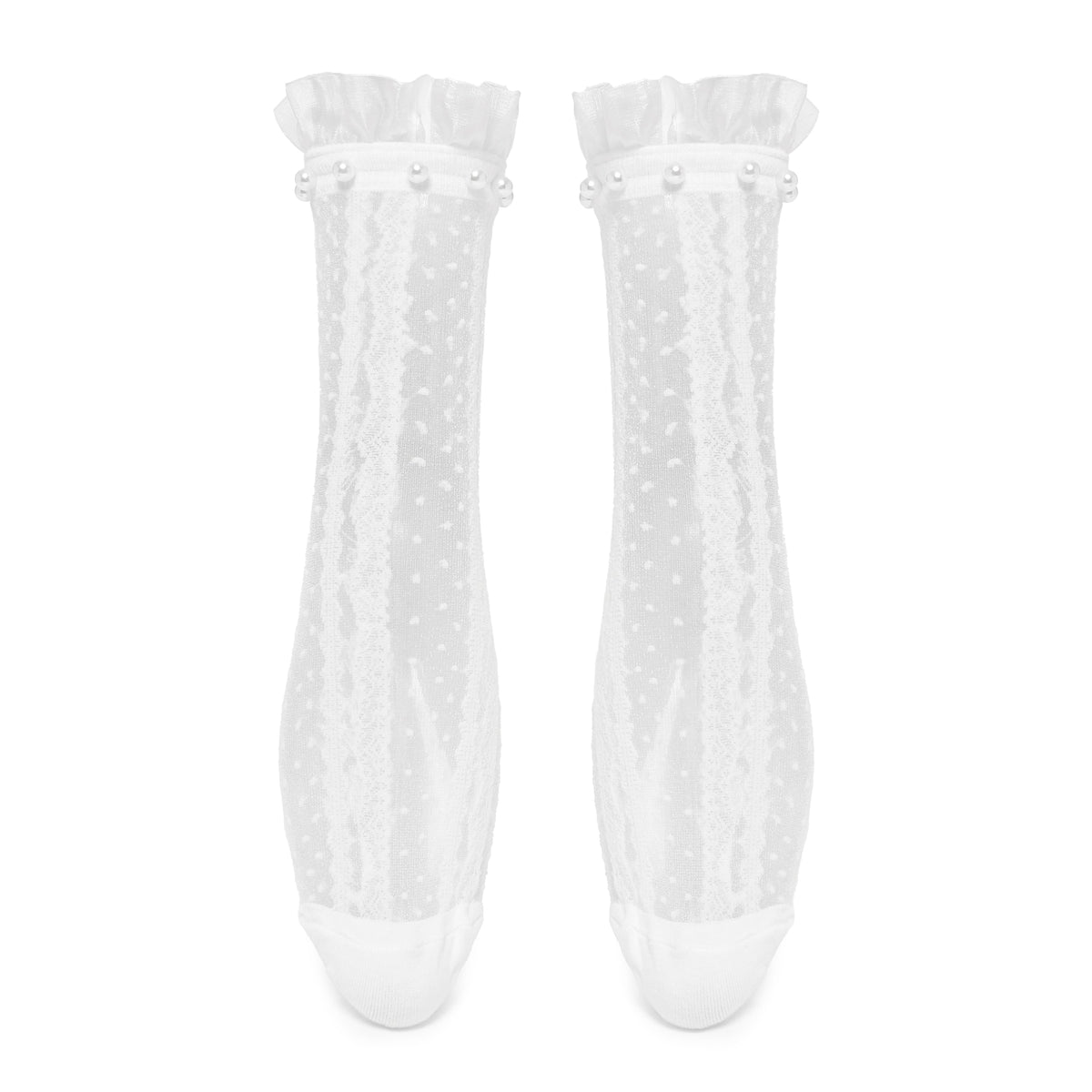 KOI Footwear - Flutterby Lace Pearl White Socks