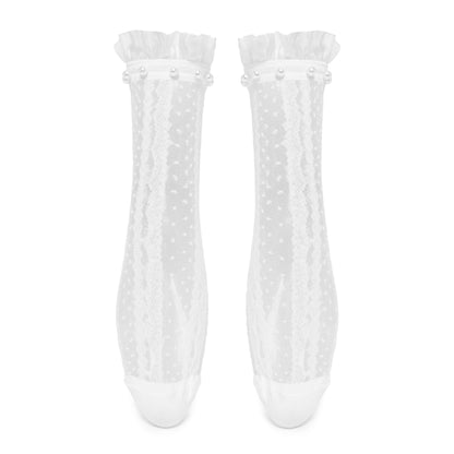 KOI Footwear - Flutterby Lace Pearl White Socks