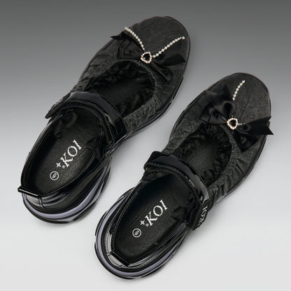 KOI Footwear - Starlet Ruffle Ballet Mary Janes - Black